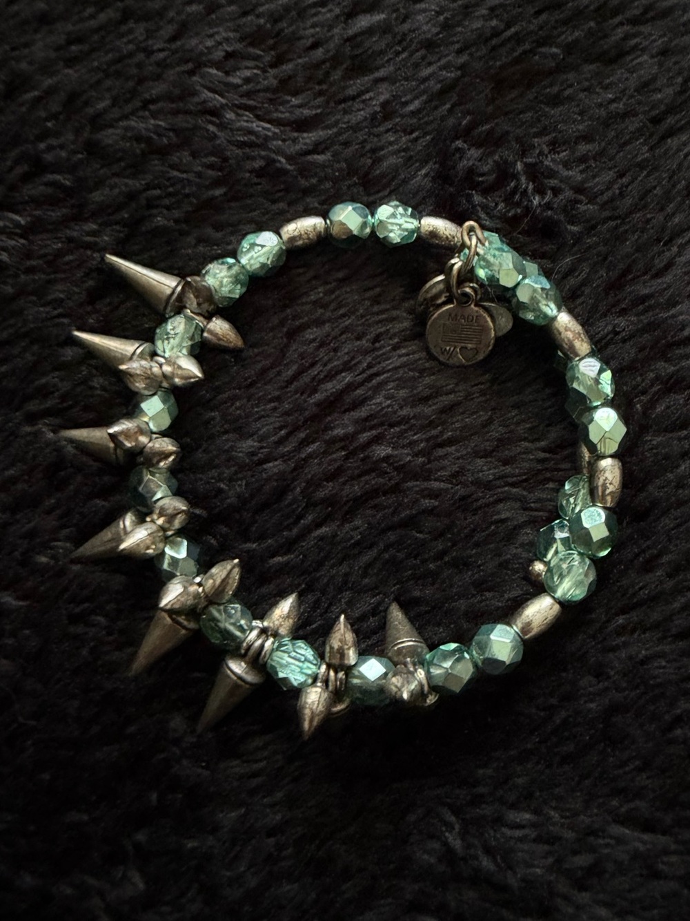 ALEX AND ANI Turquoise Crystal Spike Wrap Bracelet